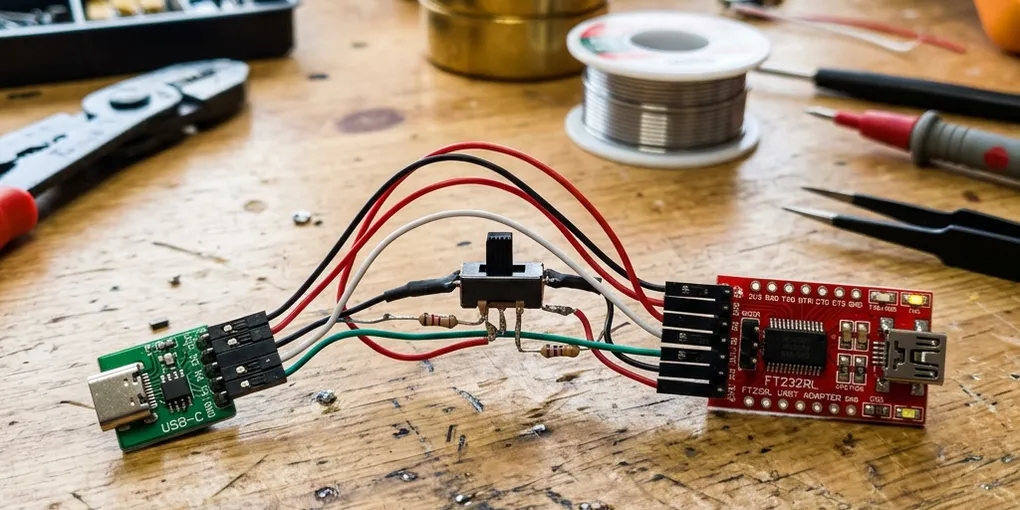 Building a DIY PineTab2 UART debug adapter with Maskrom switch